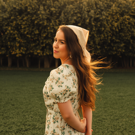 Foto de uma mulher com maquiagem profissional gerada com IA